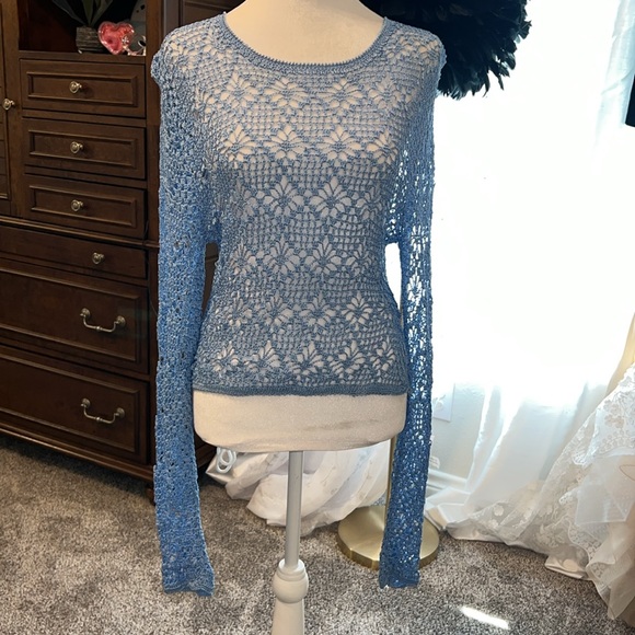 SER.O.YA Parley Crochet Top in Sky Blue - Picture 3 of 8